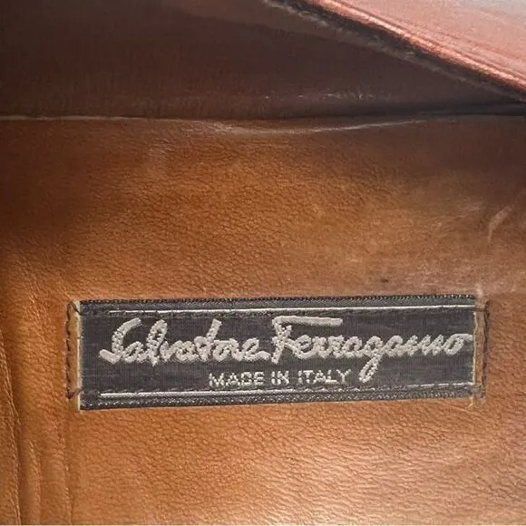 Sslvatore Ferragamo Men’s Brown Leather Derby Dress Shoes Size 13 D