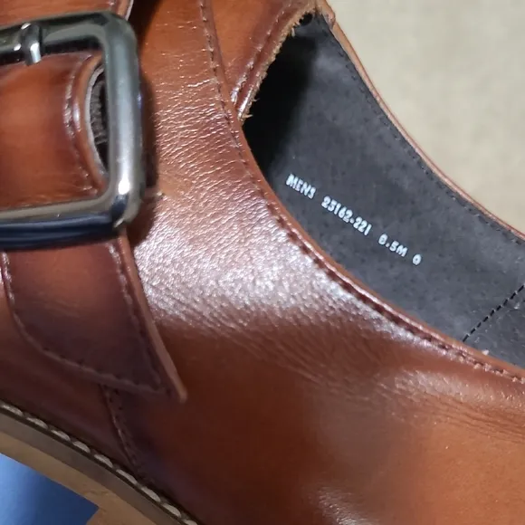 Stacy Adams Brown Leather Cognac Men's Shoes With Monkstrap