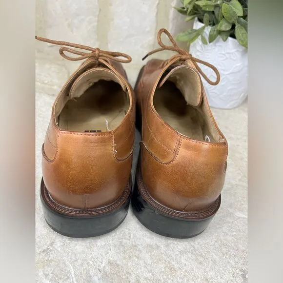 Stacy Adams cognac Derby square toe dress shoes sz 10