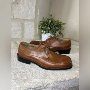 Stacy Adams cognac Derby square toe dress shoes sz 10