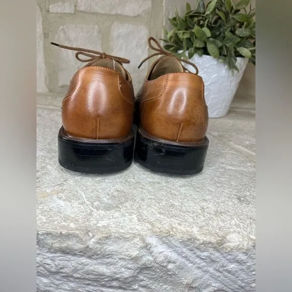 Stacy Adams cognac Derby square toe dress shoes sz 10