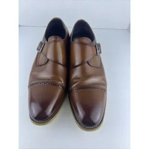Stacy Adams Duncan Cap Toe Single Buckle Monk Strap Shoes Size 12 Cognac Leather
