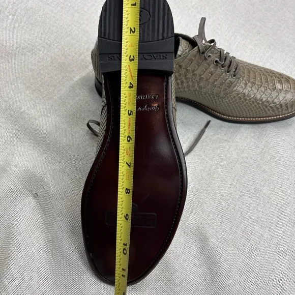 Stacy Adams Madison Gray Anaconda Print Plain Toe Oxford Size 10