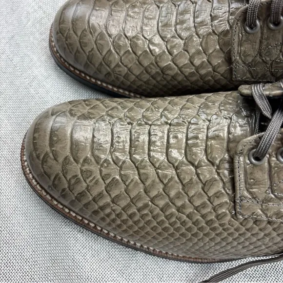 Stacy Adams Madison Gray Anaconda Print Plain Toe Oxford Size 10