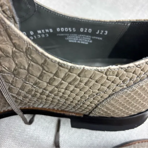Stacy Adams Madison Gray Anaconda Print Plain Toe Oxford Size 10