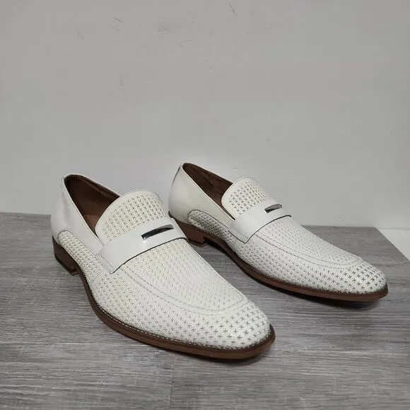 Stacy Adams Men's White Slip On  Shoes Size 11.5 M 25233-100 New READ‎ !!!