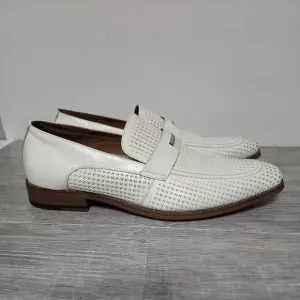 Stacy Adams Men's White Slip On  Shoes Size 11.5 M 25233-100 New READ‎ !!!