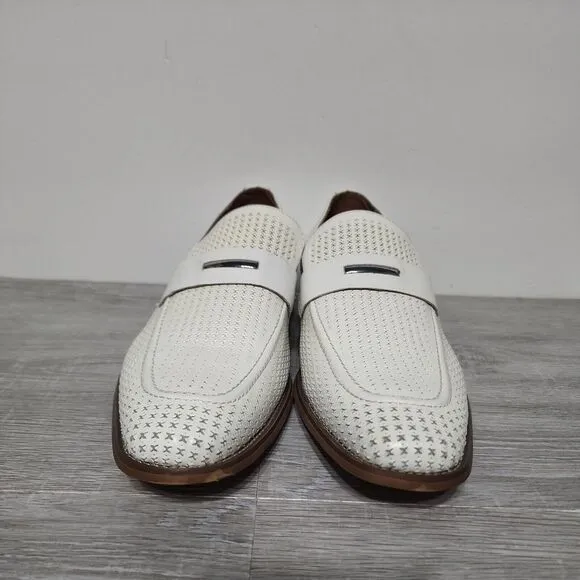 Stacy Adams Men's White Slip On  Shoes Size 11.5 M 25233-100 New READ‎ !!!