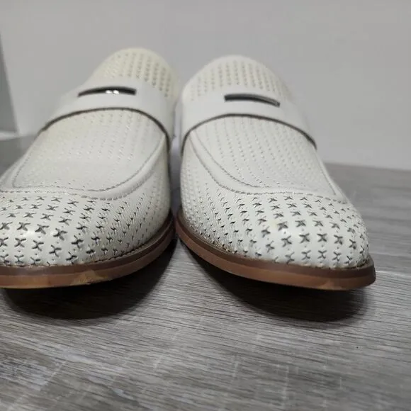Stacy Adams Men's White Slip On  Shoes Size 11.5 M 25233-100 New READ‎ !!!