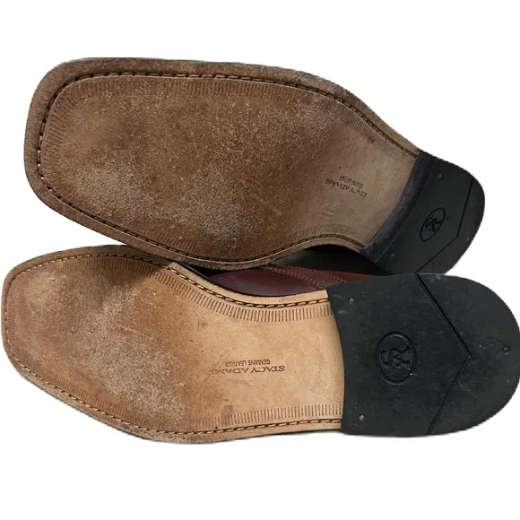 Stacy Adams, Size 9 Cognac Color, Elegant Brown Leather Men's Shoes