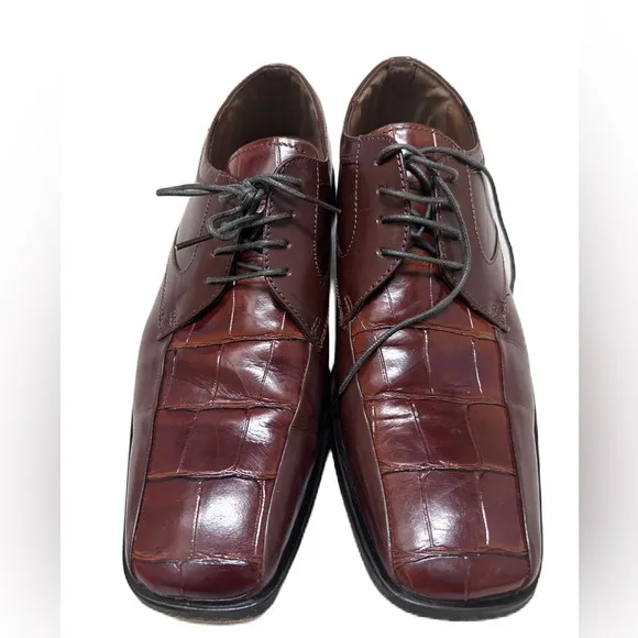 Stacy Adams, Size 9 Cognac Color, Elegant Brown Leather Men's Shoes