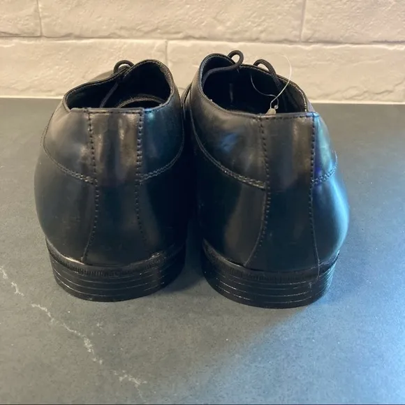Stacy Adams sz 10 black leather cap toe derby shoes dress shoes