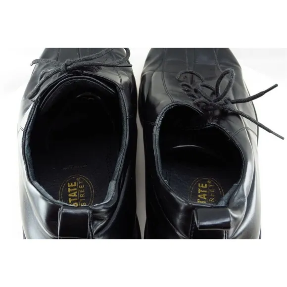 State Street Shoes Sz 10.5 M Black Derby Oxfords Synthetic‎ Men