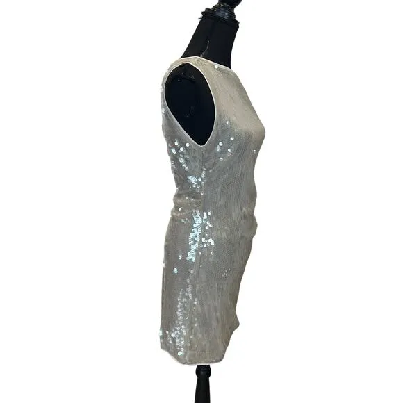 Staud Cream Sequin Mini Dress SIZE 6 Sheath Birthday Cocktail Designer $495