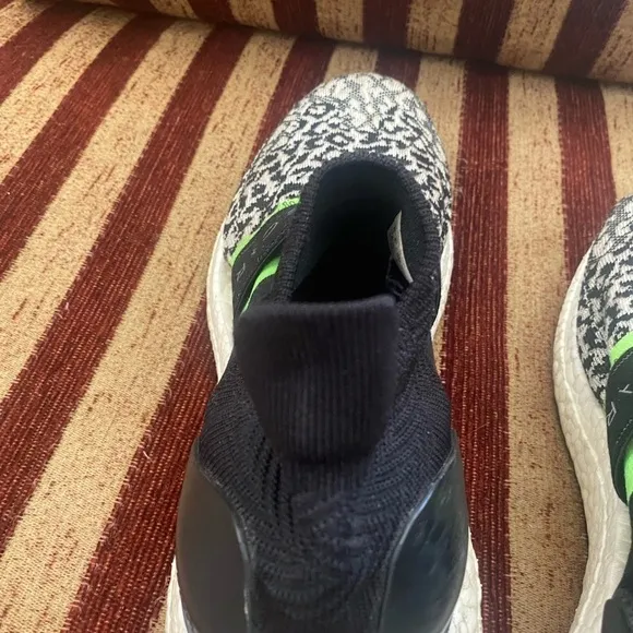 Stella McCartney leopard and neon green stretchy strap slip on athletic shoes. 8