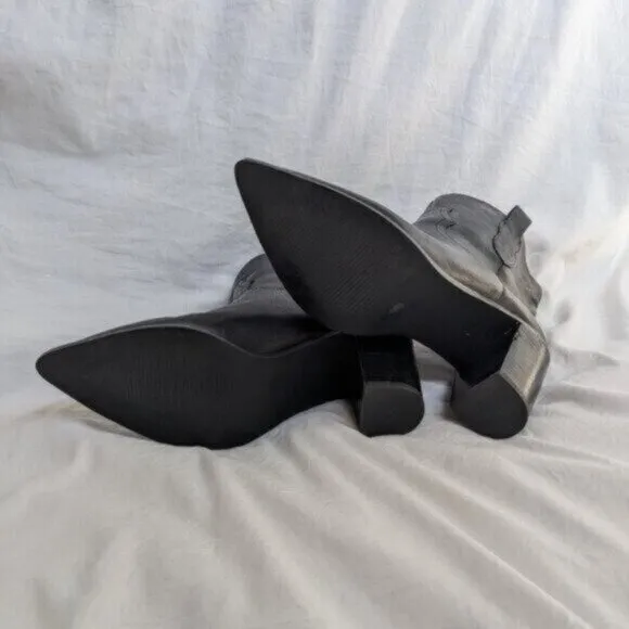 Steve Madden Black Zora Leather Booties Size 10 Women