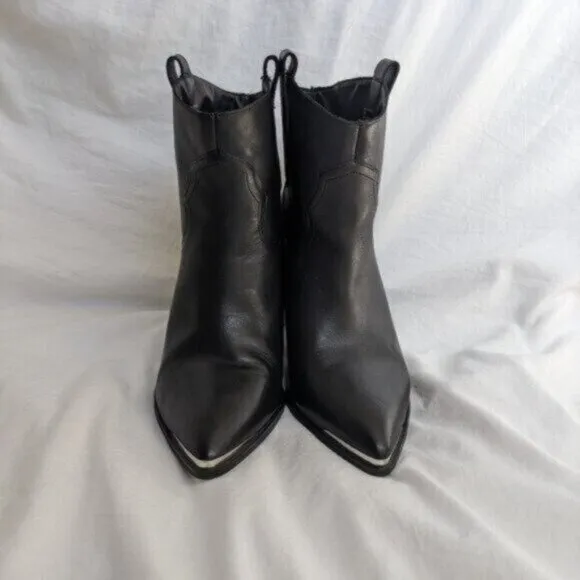Steve Madden Black Zora Leather Booties Size 10 Women