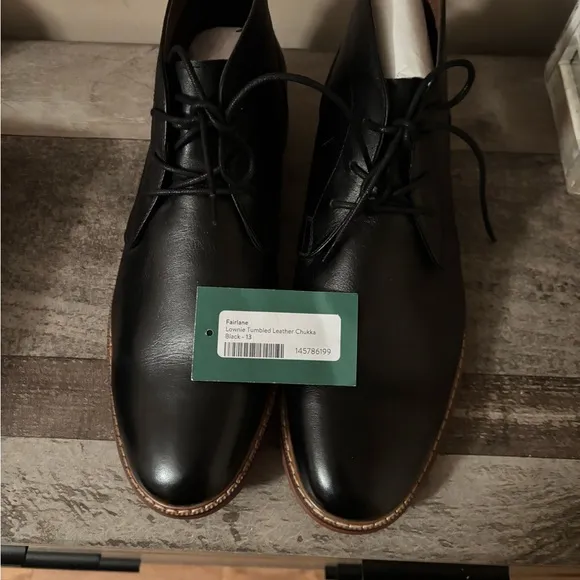Stitch Fix Fairlane Men's Lownie Leather  Cukka Boots size 13 Black NWT