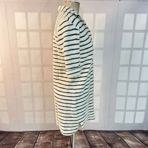 Storm &amp; Marie striped button down terry cloth feel shirt dress size XS