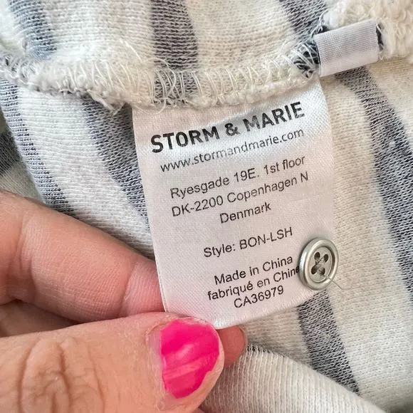 Storm &amp; Marie striped button down terry cloth feel shirt dress size XS