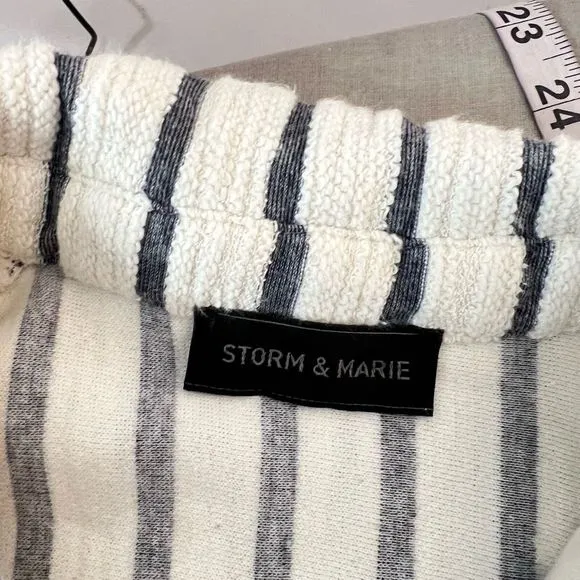 Storm &amp; Marie striped button down terry cloth feel shirt dress size XS