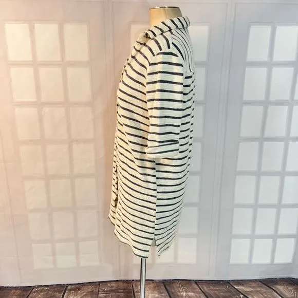 Storm &amp; Marie striped button down terry cloth feel shirt dress size XS