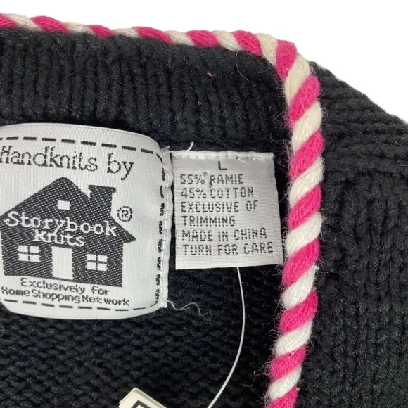 Storybook Knits Sweater Cardigan Womens Size L Lighthouse Floral Nautical Boat