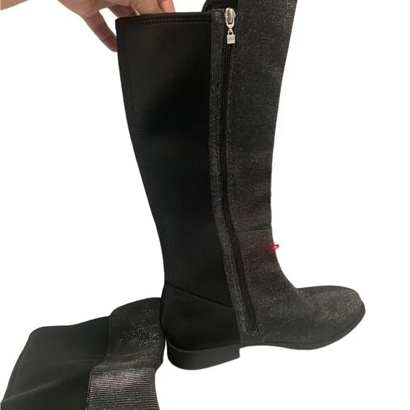 Stuart Weitzman 5050 Shimmer &amp; Black Noir Boots Size 5 (Girls)