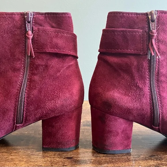 Stuart Weitzman Burgundy Suede Ankle Boots