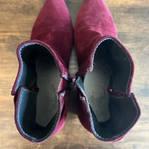 Stuart Weitzman Burgundy Suede Ankle Boots