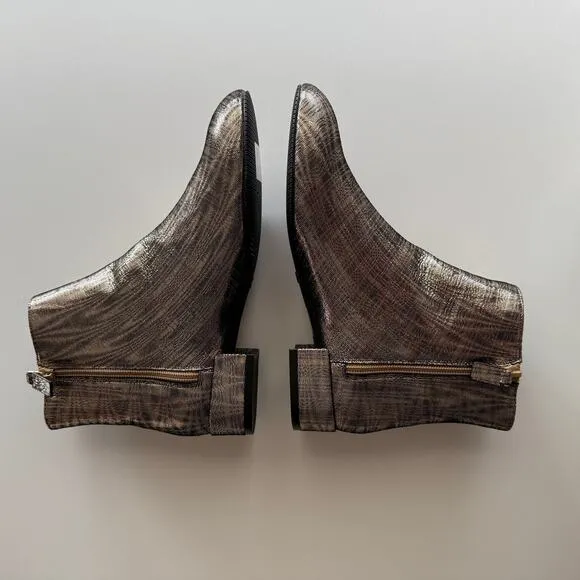 Stuart Weitzman NWT Quartz 25 Platino Pave Side Zip Round Toe Boots 6.5