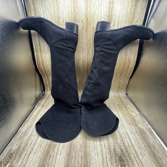 Stuart Weitzman Over The Knee Boots Women's Size 7 Black Suede Shoes Round Toe