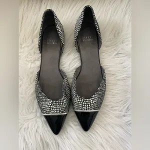 Stuart Weitzman Reptile Snake Print Leather Flats Size 9.5