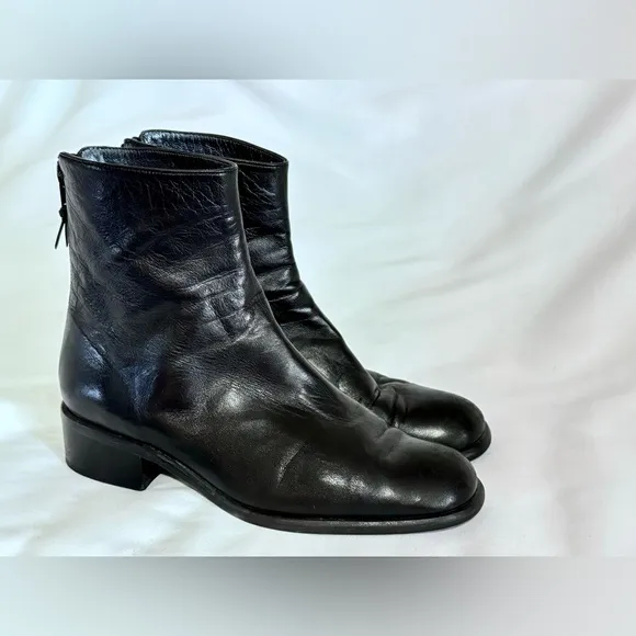 STUART WEITZMAN Soft‎ Black Leather Vintage Ankle Boots Spain Women’s Size 5