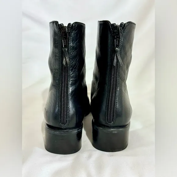 STUART WEITZMAN Soft‎ Black Leather Vintage Ankle Boots Spain Women’s Size 5
