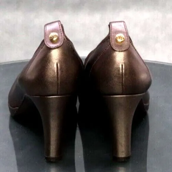 Stuart Weitzman Women's Pump Heeled Shoes Size 8 Leather Copper
