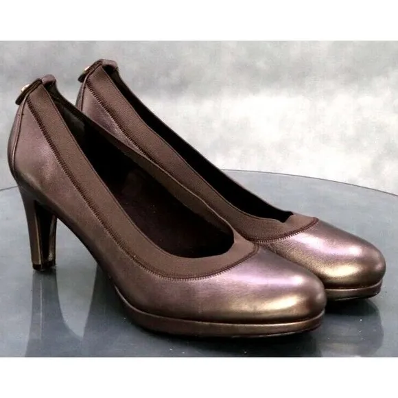 Stuart Weitzman Women's Pump Heeled Shoes Size 8 Leather Copper