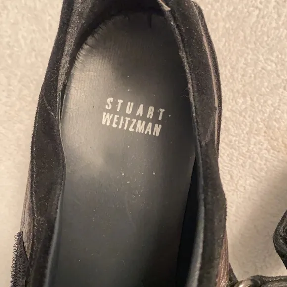 Stuart Weizman slip on shoes silver stud embellishments Sz 7