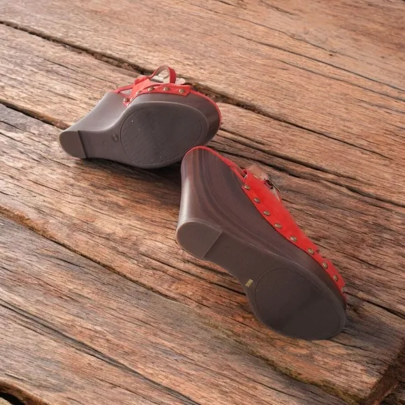 Stylish Orange Wedge Sandals