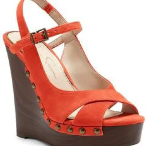 Stylish Orange Wedge Sandals