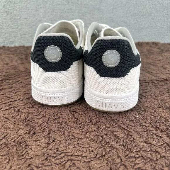 Suavs Shoes Men's 13 White The 247 Casual Sneaker Ivory‎ Knit Round Toe Lace Up