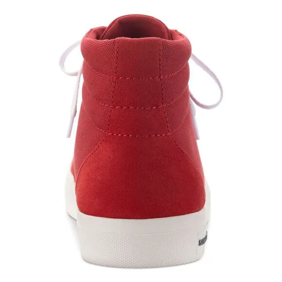 SUN STONE Mens Red Cushioned Jett Round Toe Platform Lace-Up Sneakers Shoes 12 M