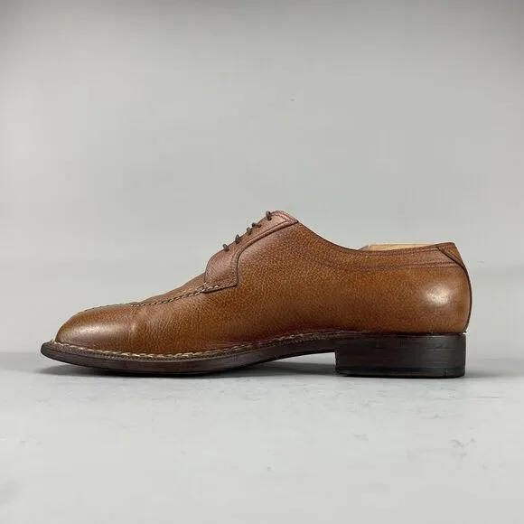 Sutor Mantellassi Men’s 10 Brown Leather Hand Tooled Split Toe Derby Dress Shoes