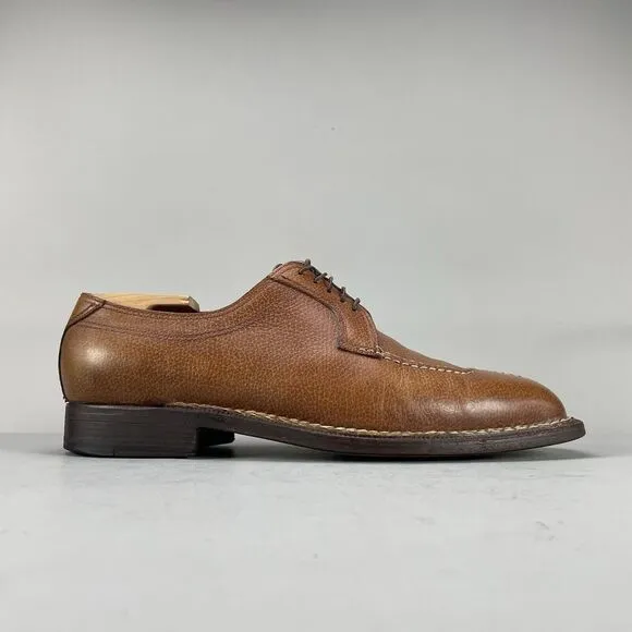 Sutor Mantellassi Men’s 10 Brown Leather Hand Tooled Split Toe Derby Dress Shoes