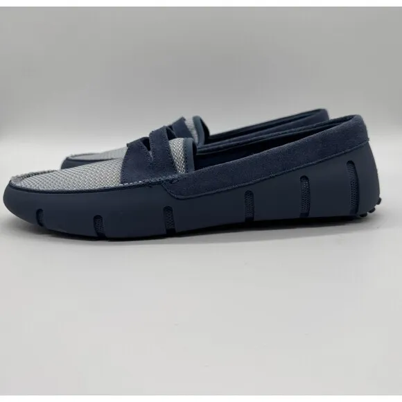 SWIMS Penny Loafer Mens 10  Navy Blue Slip On Casual Boat Shoes