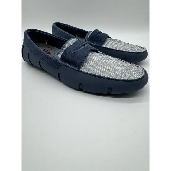SWIMS Penny Loafer Mens 10  Navy Blue Slip On Casual Boat Shoes