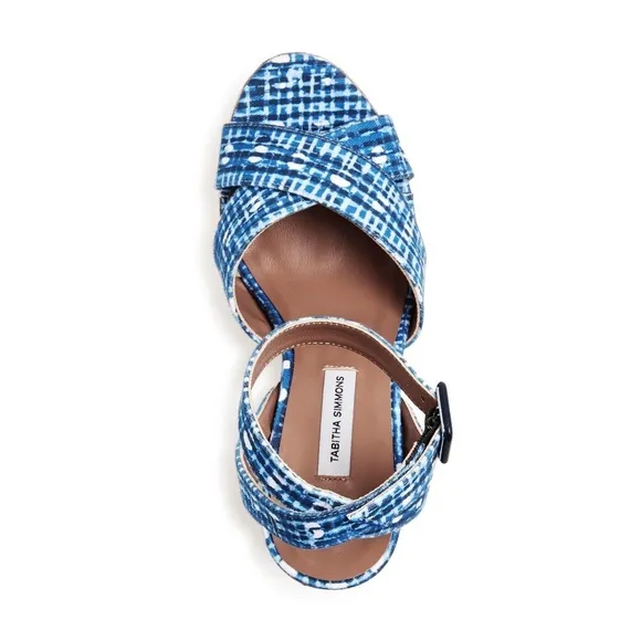 TABITHA SIMMONS Elena Crisscross Platform Cork Wedge Sandals  Size 39.5 / US 9
