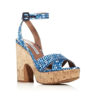 TABITHA SIMMONS Elena Crisscross Platform Cork Wedge Sandals  Size 39.5 / US 9