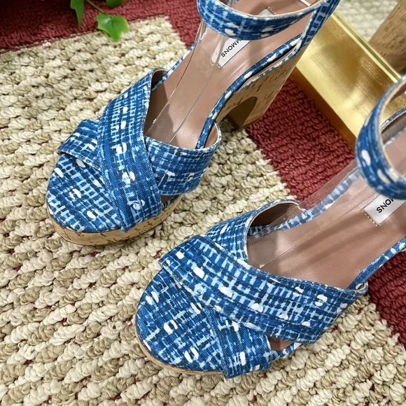 TABITHA SIMMONS Elena Crisscross Platform Cork Wedge Sandals  Size 39.5 / US 9