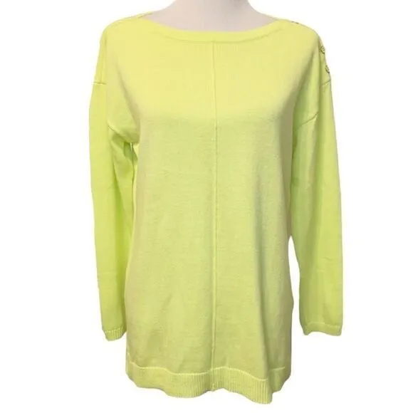 Talbots Boat Neck Long Sleeve Sweater Button Detail‎ Size Large Petite